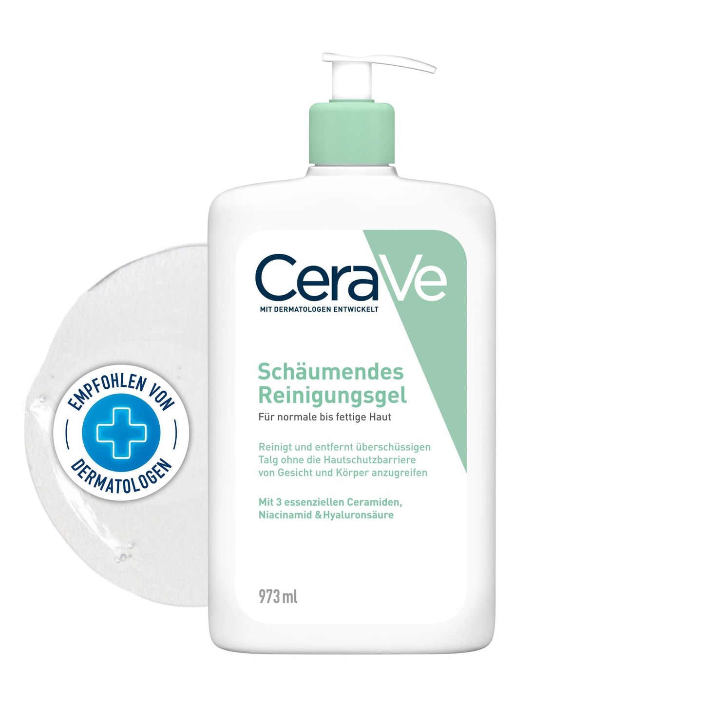 CeraVe Schäumendes Reinigungsgel und Feuchtigkeitslotion, Mit Hyaluronsäure, Für Gesicht und Körper, Ohne Duftstoffe, Auch bei Neurodermitis und Allergien, 473 ml + 88 ml