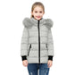 KODMNSW Winterjacke kinder, Mädchen Steppjacke Warme Daunenjacken mit Fellkapuze 