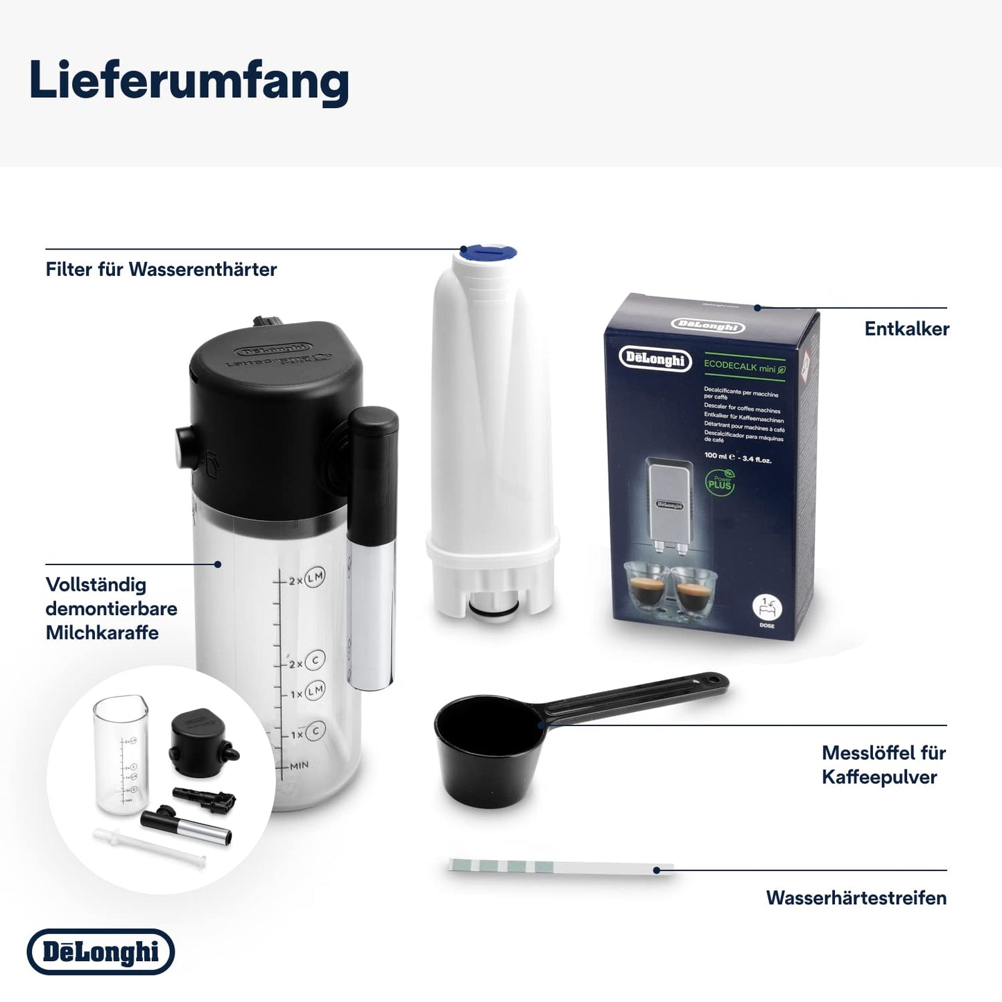 De'Longhi Kaffeevollautomat mit LatteCrema Milchsystem, 7 Direktwahltasten für Cappuccino, Espresso 