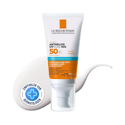 La Roche-Posay ANTHELIOS Feuchtigkeitscreme UVMune 40 für trockene und empfindliche Haut sowie bei Sonnenallergie, LSF 50+, 50 ml 