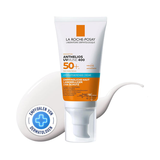 La Roche-Posay ANTHELIOS Feuchtigkeitscreme UVMune 40 für trockene und empfindliche Haut sowie bei Sonnenallergie, LSF 50+, 50 ml 