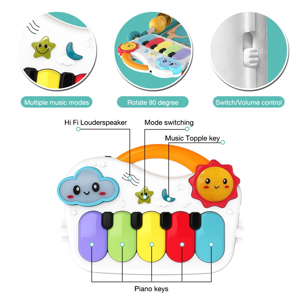 Eners Baby Spielbogen Baby Spieldecke mit Musik &amp; Lichtern 