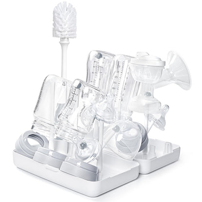 Trockenständer Babyflaschen, Abtropfgestell für Babyflaschen, Flaschen, grauSaudern 