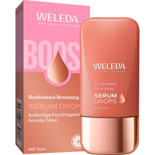 Weleda Organic Skin Food Glow Serum Drops – Natürliche Kosmetik-Booster-Tropfen mit Süßholz und lichtreflektierenden Pigmenten für einen strahlenden Teint und gegen Pigmentflecken 