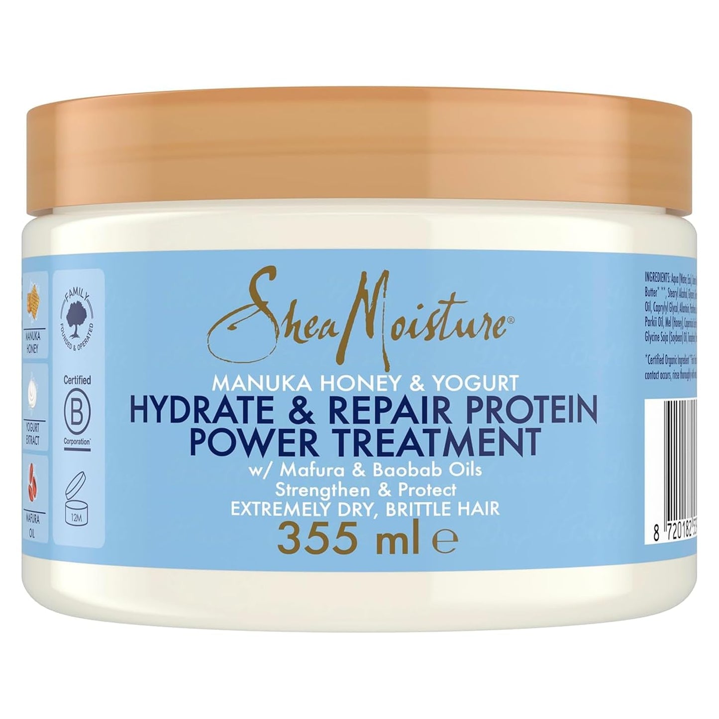 SheaMoisture Manuka Honey & Yoghurt Hair Mask, Hydrate + Repair Protein Power Treatment