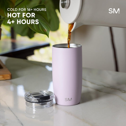 Simple Modern Thermobecher Kaffeebecher to go mit Klappdeckel | Isolierter Edelstahl-Kaffeebecher