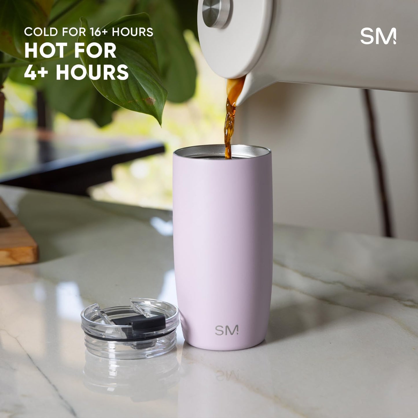 Simple Modern Thermobecher Kaffeebecher to go mit Klappdeckel | Isolierter Edelstahl-Kaffeebecher