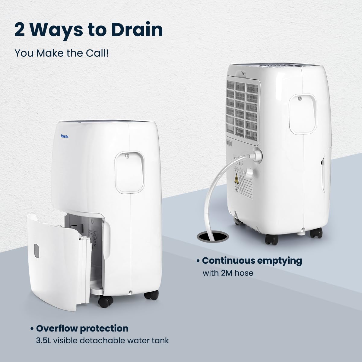 Déshumidificateur d'air 12 L, déshumidificateur de cave électrique 35 dB, déshumidificateur d'ambiance 