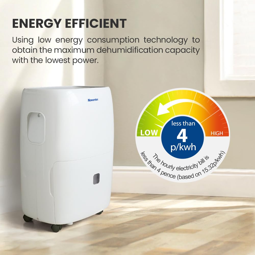 Déshumidificateur d'air 12 L, déshumidificateur de cave électrique 35 dB, déshumidificateur d'ambiance 