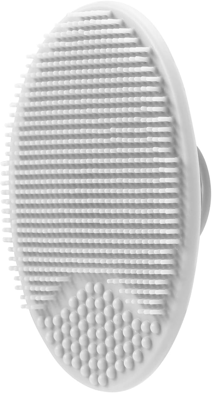 Baby-Bade-Spülbecher, Silikon-Shampoo-Spülbecher mit 2 Kopfhautbürsten für Kleinkinder und Kinder (Grau) 