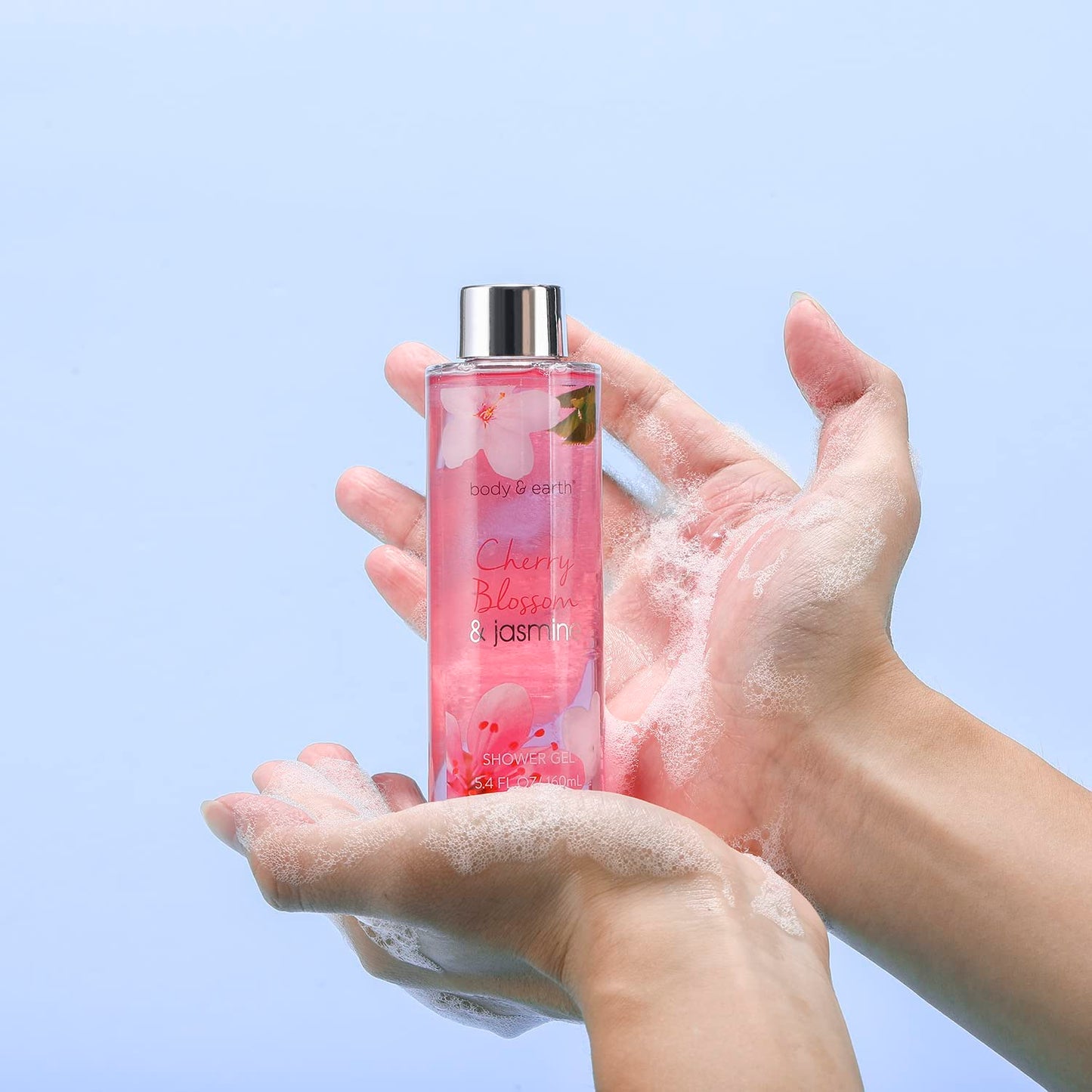 Body &amp; Earth 8-teiliges Spa-Geschenkset für Frauen, Duftrichtung Kirschblüte und Jasmin, Schaumbad, Duschgel, Badesalz, Körperlotion 