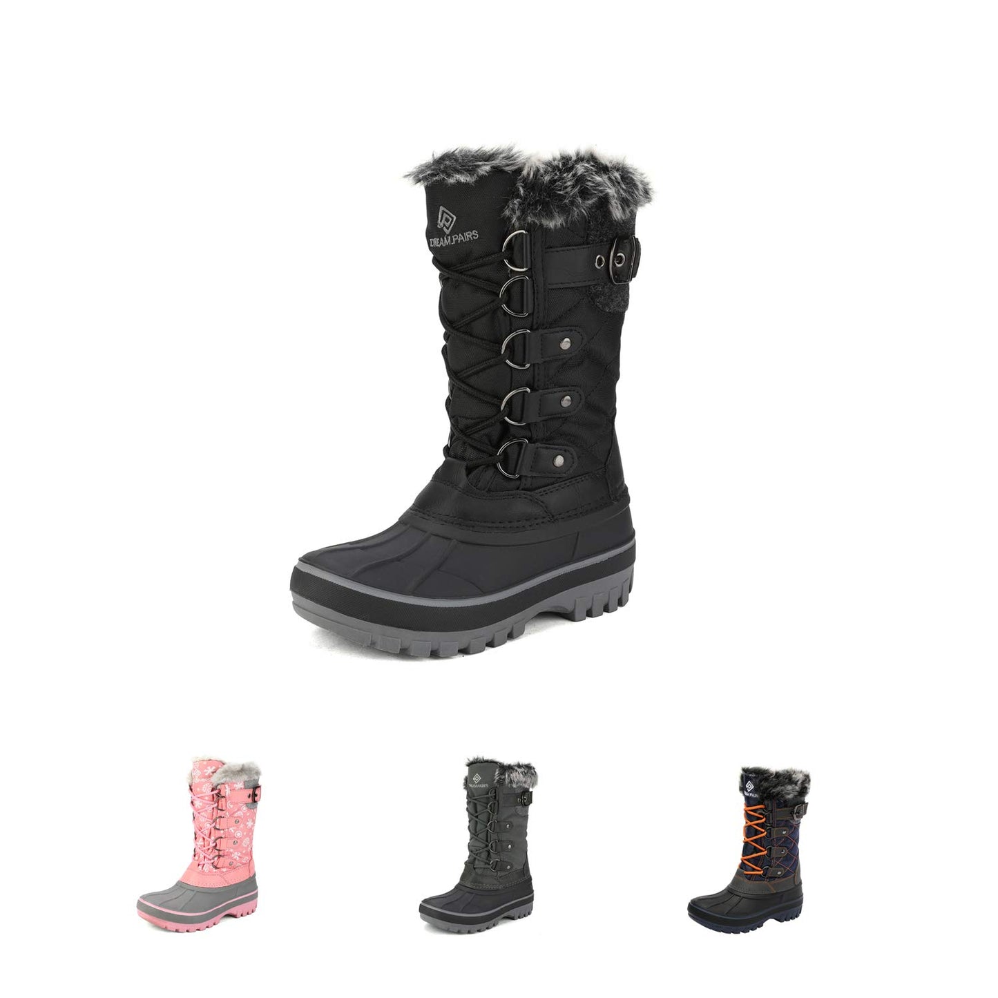 DREAM PAIRS Jungen Mädchen Winterstiefel Wasserabweisend, Warm Rutschfest Schneestiefel 