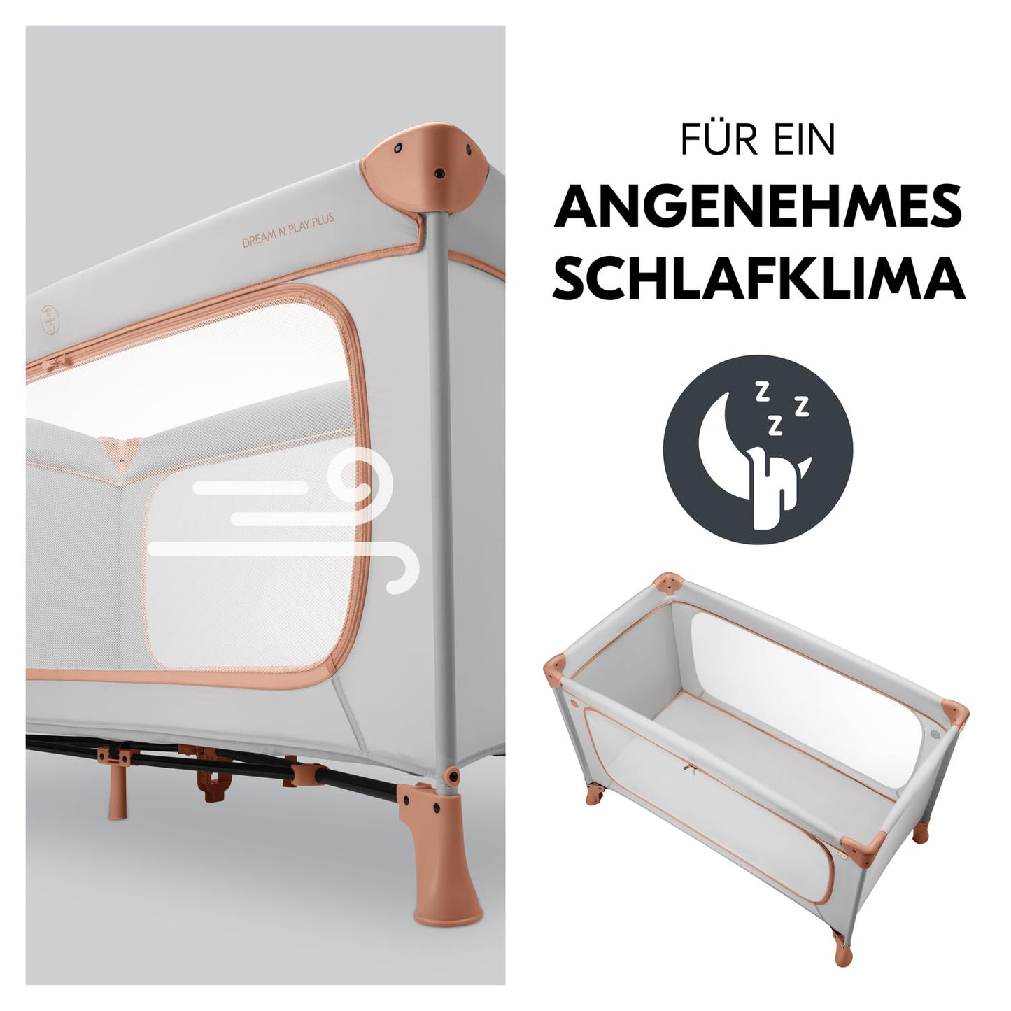 Kinderreisebett mit Transporttasche - Großer Schlupf zum Spielen - bis 15 kg