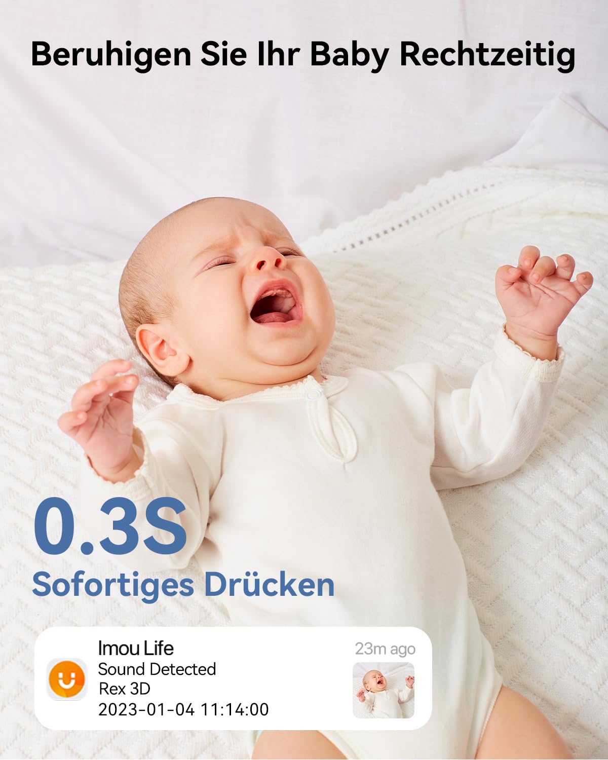 2K Überwachungskamera Innen 355°/70°, 3MP WLAN Kamera Innen 