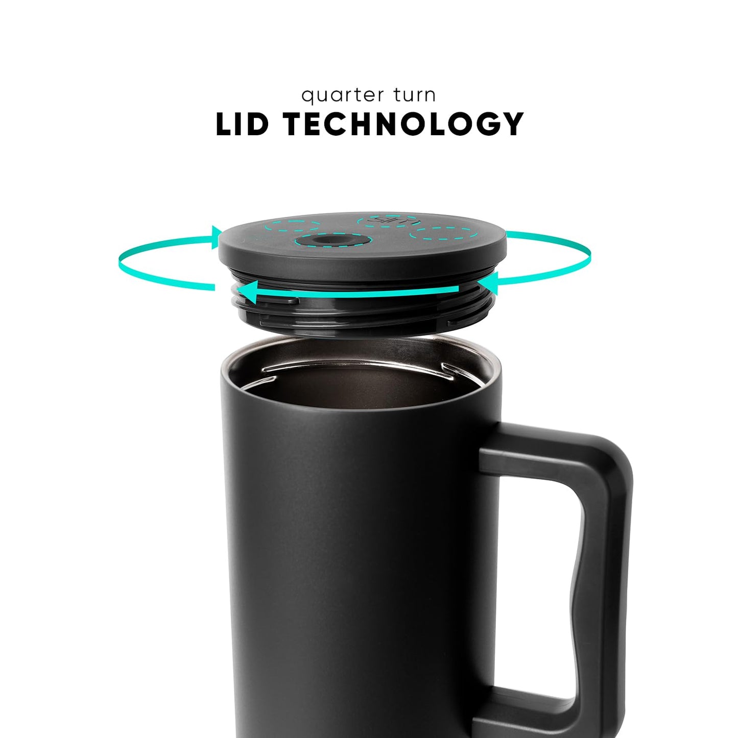 Simple Modern Thermobecher mit Strohhalm und Griff | Isolierter Edelstahl-Trinkbecher Eiskaffee-Reisebecher