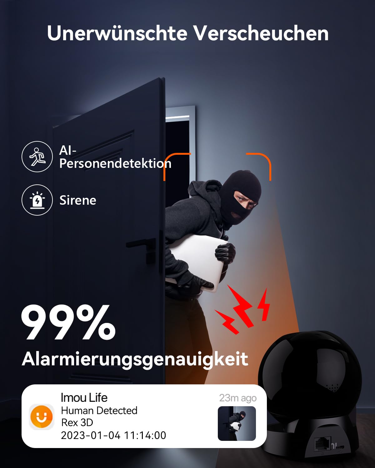 2K Überwachungskamera Innen 355°/70°, 3MP WLAN Kamera Innen 