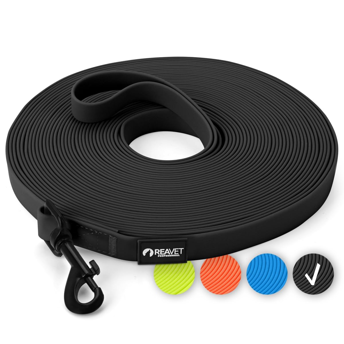 Schleppleine für Hunde 5 Meter, Schwarz I Robuste &amp; wasserfeste Hundeleine lang I Übungsleine mit Griff 