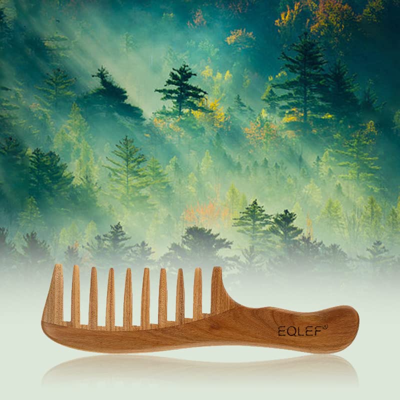 Wooden Comb Green Sandalwood Comb Anti-Static Handmade Comb Wide Tooth High Quality Wood Curl Comb