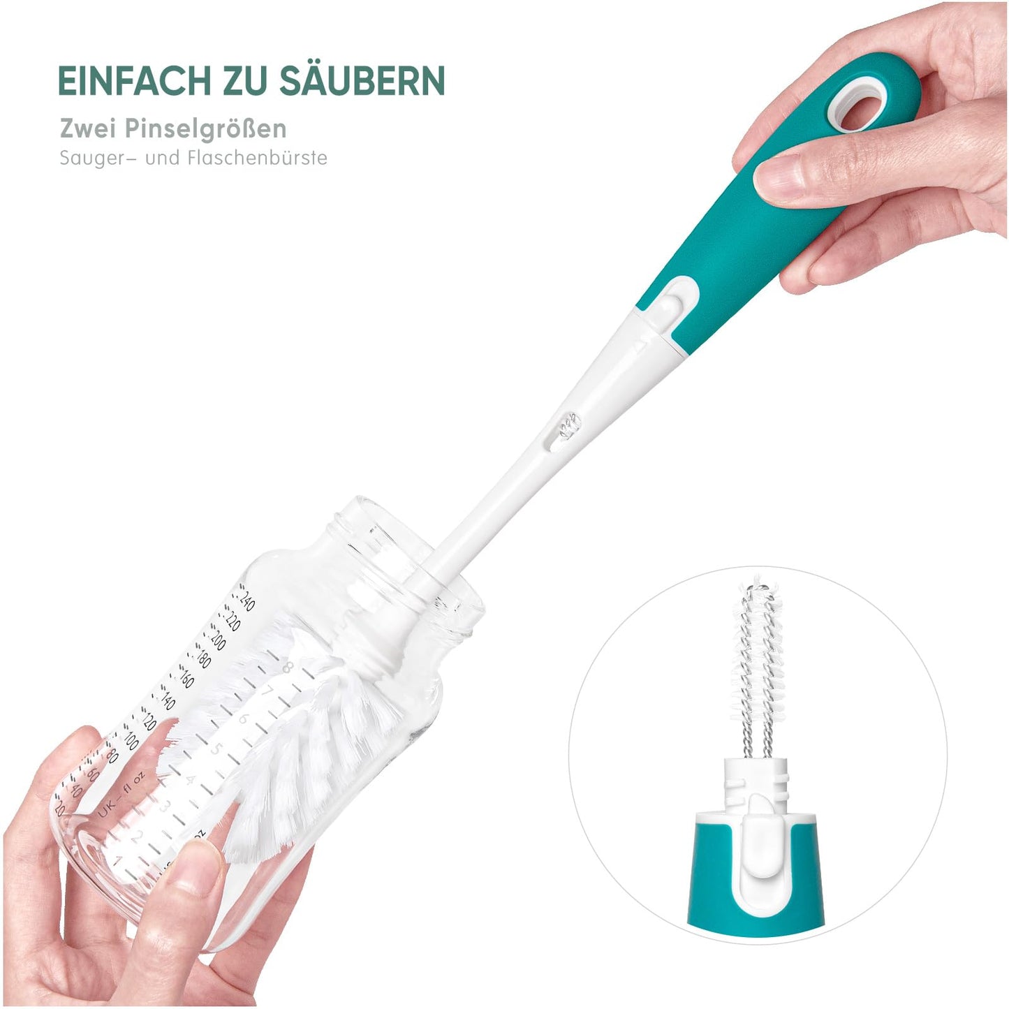 Trockenständer Babyflaschen, Abtropfgestell für Babyflaschen, Flaschen, grauSaudern 