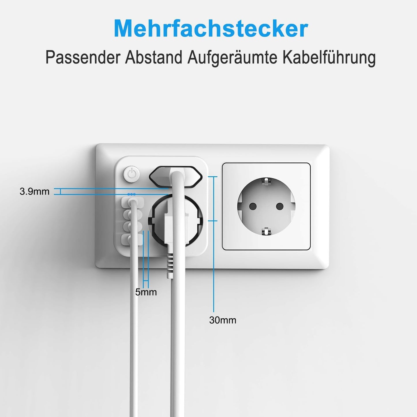 Aipsdo Doppelstecker für USB Steckdose, Mehrfachsteckdose mit 4 USB Stromstecker, USB C Adapter, Steckdosenadapter, 2-fach Stecker mit USB, Mehrfachstecker für Steckdose, USB Mehrfachstecker 