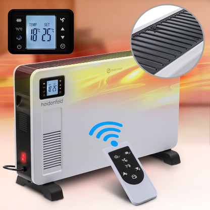 Heidenfeld Konvektor Heizung elektrisch EK100 | 𝟑 𝐉𝐀𝐇𝐑𝐄 𝐆𝐀𝐑𝐀𝐍𝐓𝐈𝐄 - 2300 Watt - Fernbedienung - Heizkörper - Elektroheizung 