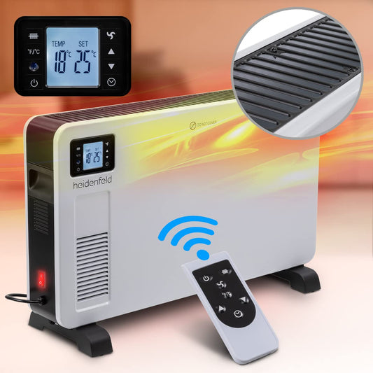 Heidenfeld Konvektor Heizung elektrisch EK100 | 𝟑 𝐉𝐀𝐇𝐑𝐄 𝐆𝐀𝐑𝐀𝐍𝐓𝐈𝐄 - 2300 Watt - Fernbedienung - Heizkörper - Elektroheizung 