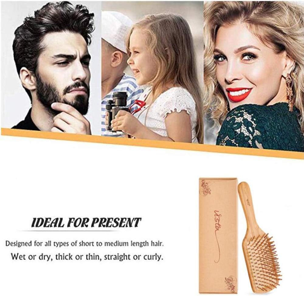 Haarbürste Holz Antistatische für Frauen Männer und Kinder, Eduzieren Frizz Massage Kopfhaut