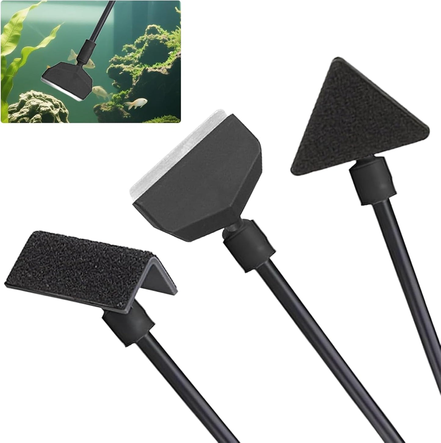 3-in-1 Aquarium-Reinigungsset, Aquarium-Scheibenreiniger 