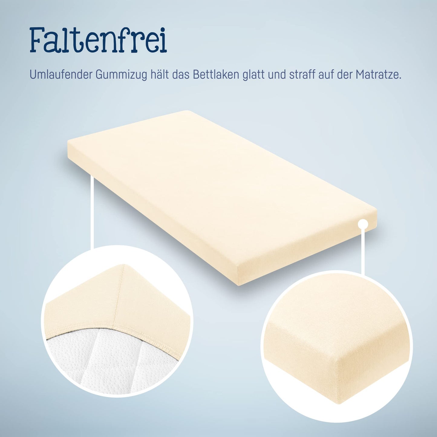 Spannbettlaken für Baby- &amp; Kinderbett, 100 % Jersey-Baumwolle, 2er Pack 