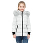 KODMNSW Winterjacke kinder, Mädchen Steppjacke Warme Daunenjacken mit Fellkapuze 