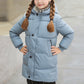 Wintermantel Mädchen Lang Daunenmantel, KODMNSW Warm Puffer Mantel Winterjacke mit Kapuze 