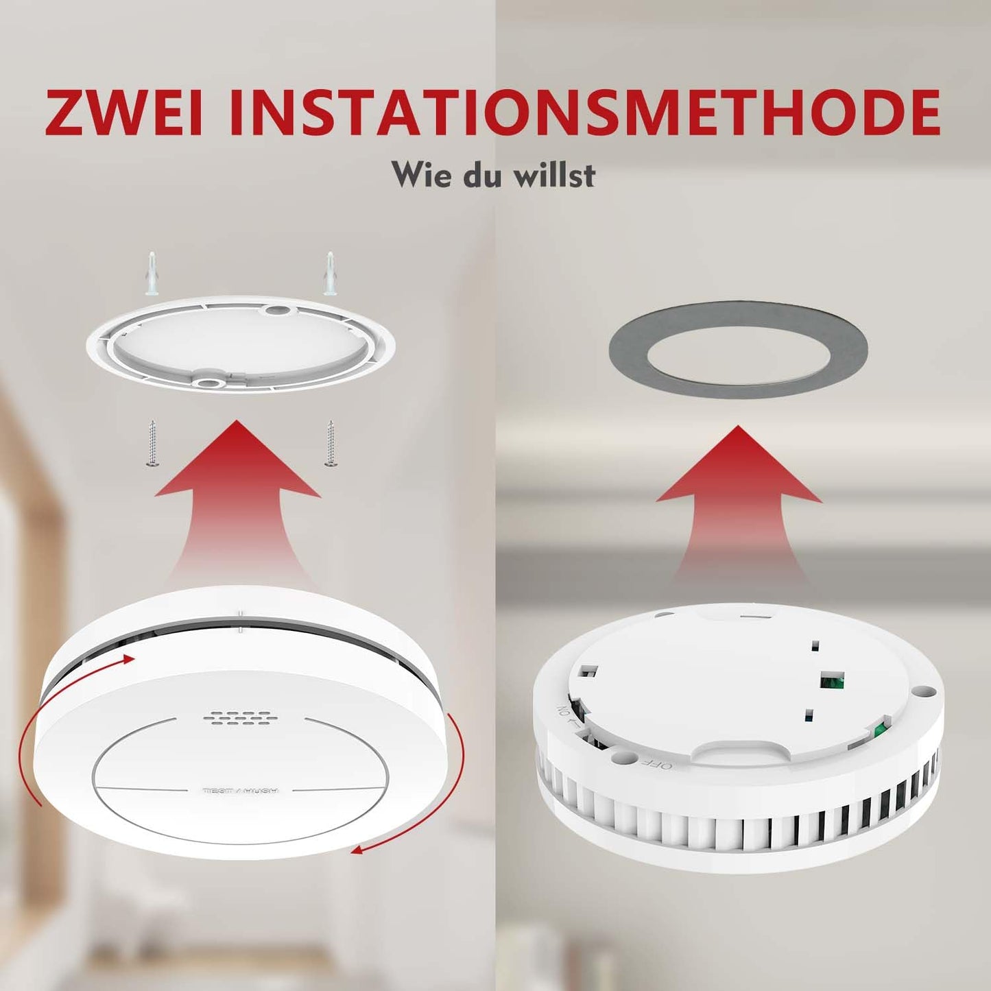 6er Rauchmelder Set 10 Jahre Batterie, Feuermelder, Brandmelder 10 Jahre Batterie 