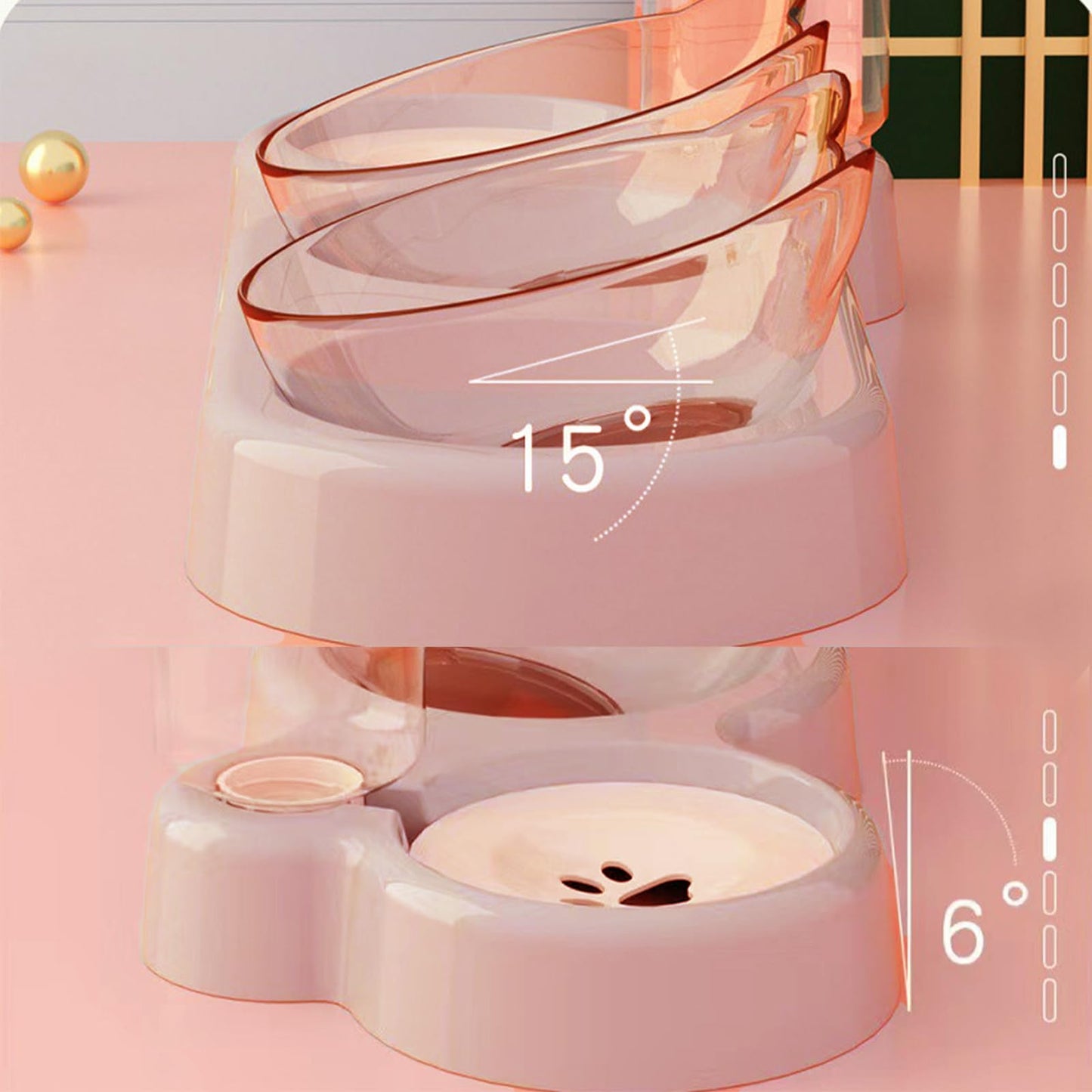 Katzennapf-Set mit Wasserspender | Automatischer Trinkbrunnen für Katzen und Hunde 