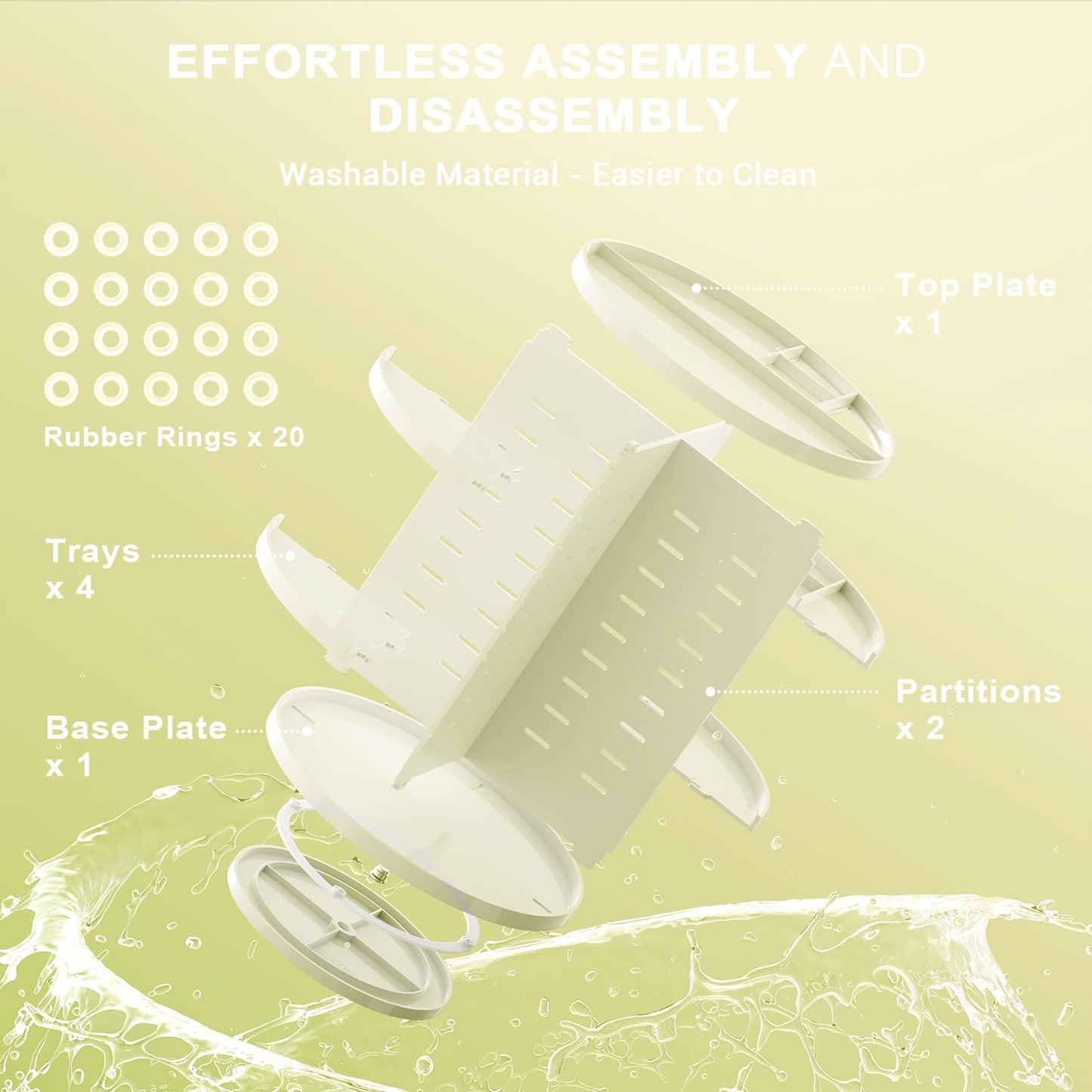 Auxmir Schminktisch Organizer mit 9 einstellbaren Stufen, Make Up Organizer 360° Drehbar, Extra Größer Kosmetik Hautpflege Organisieren 