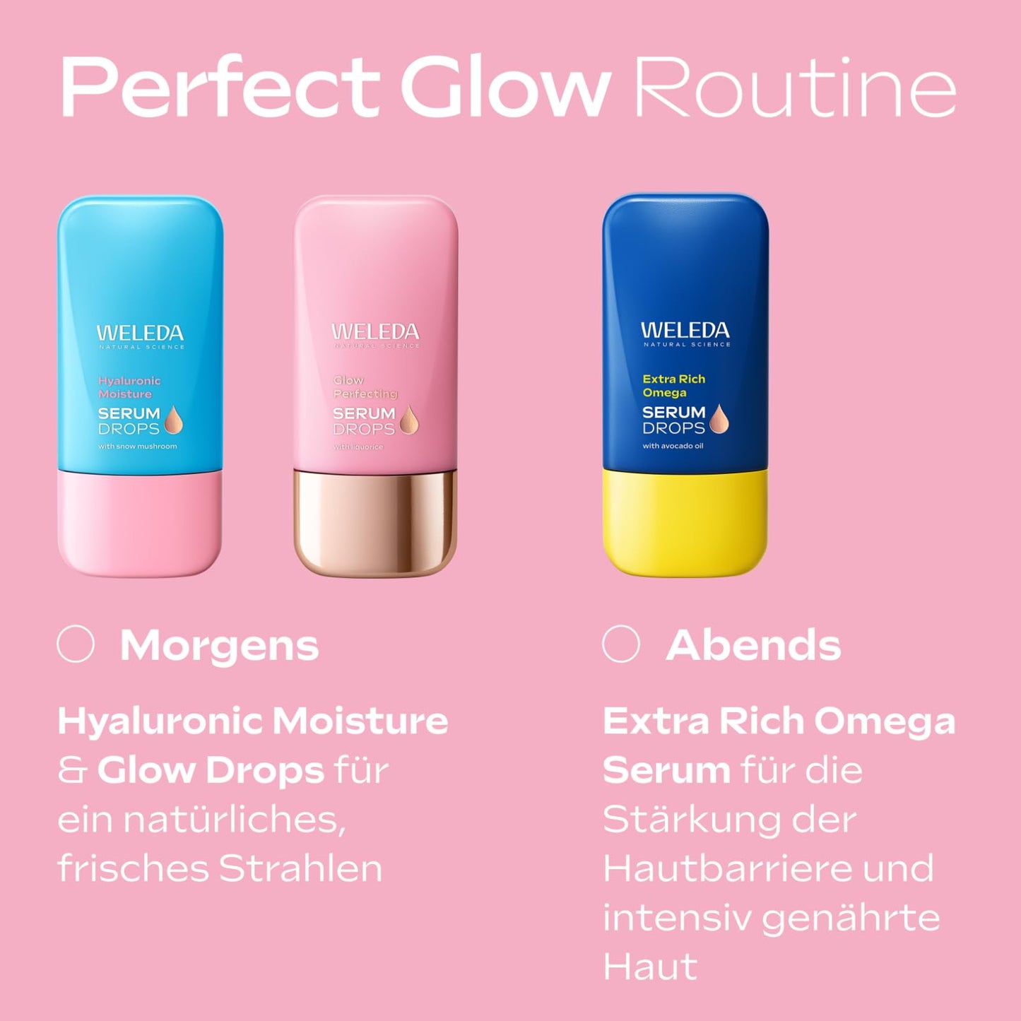 Weleda Organic Skin Food Glow Serum Drops – Natürliche Kosmetik-Booster-Tropfen mit Süßholz und lichtreflektierenden Pigmenten für einen strahlenden Teint und gegen Pigmentflecken 