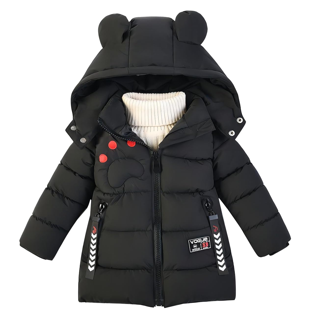 Linboo Winterjacke für Kinder und Jungen, warme Steppjacke, dicker Mantel, Baby-Wintermäntel 