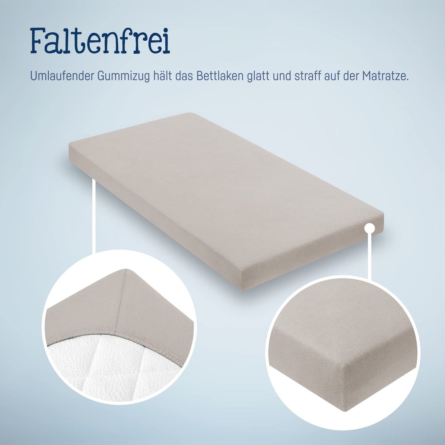 Spannbettlaken für Baby- &amp; Kinderbett, 100 % Jersey-Baumwolle, 2er Pack 