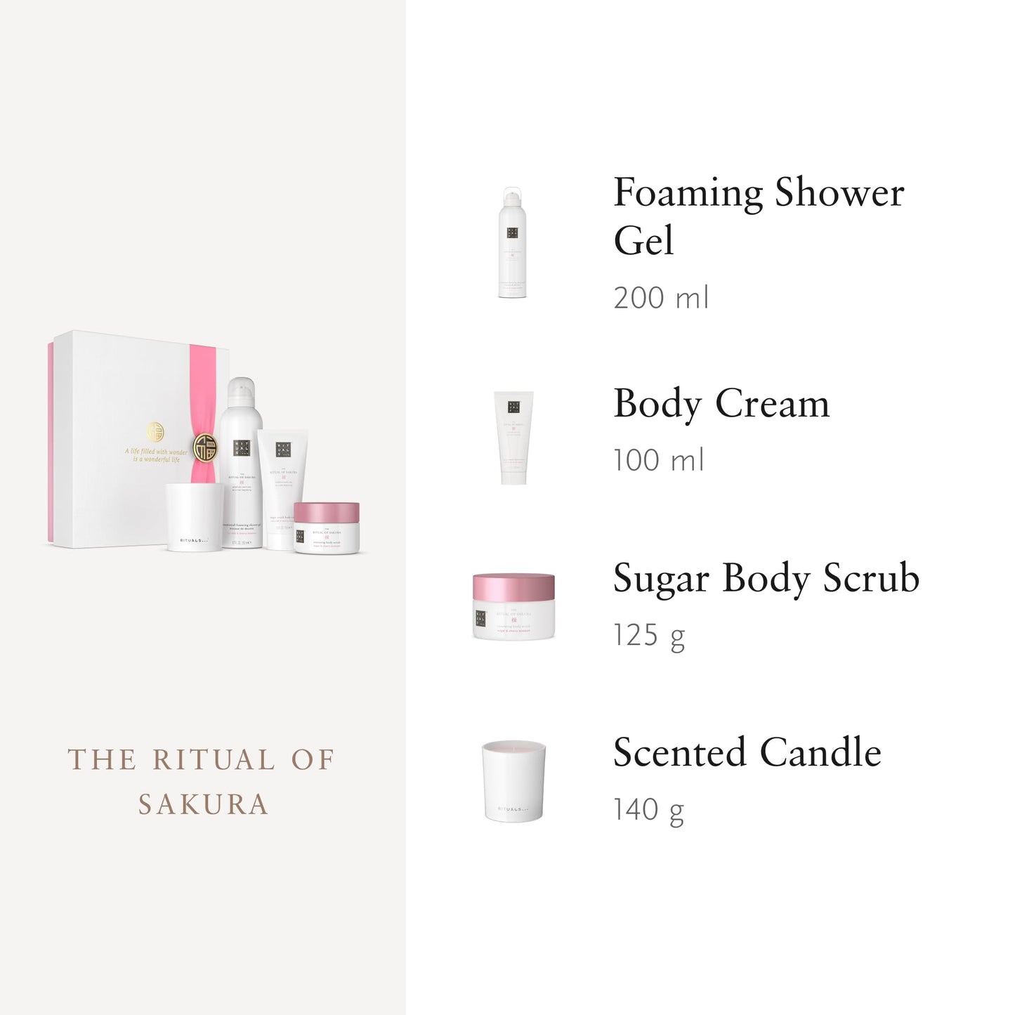RITUALS The Ritual of Sakura Medium Gift Set - Four Skin Care Products with Cherry Blossom and Rice Milk