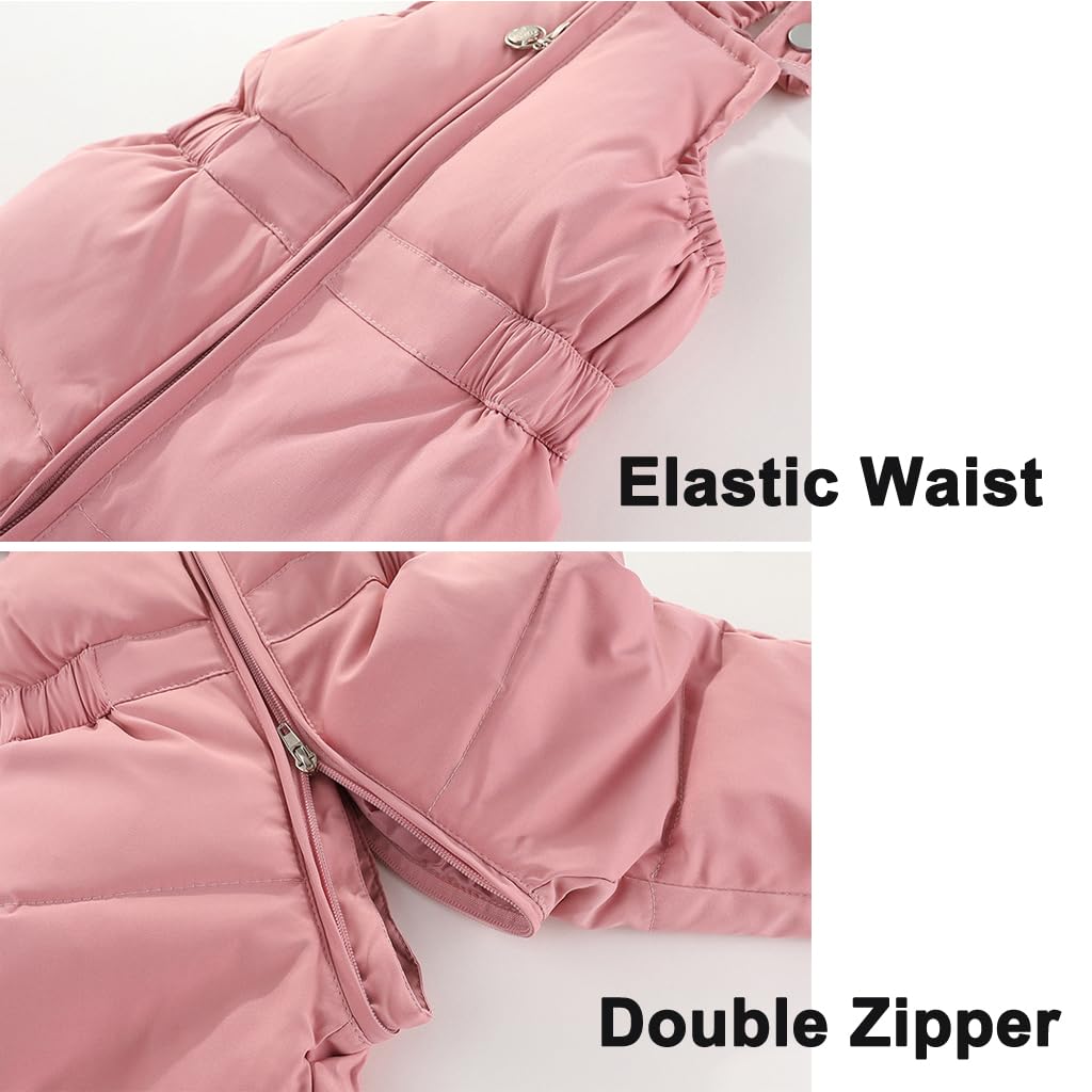 BRONG Baby Schneeanzug Winter 2 Stück Daunenjacke Mantel mit Schnee Lätzchen Hose Jungen Mädchen Skianzug