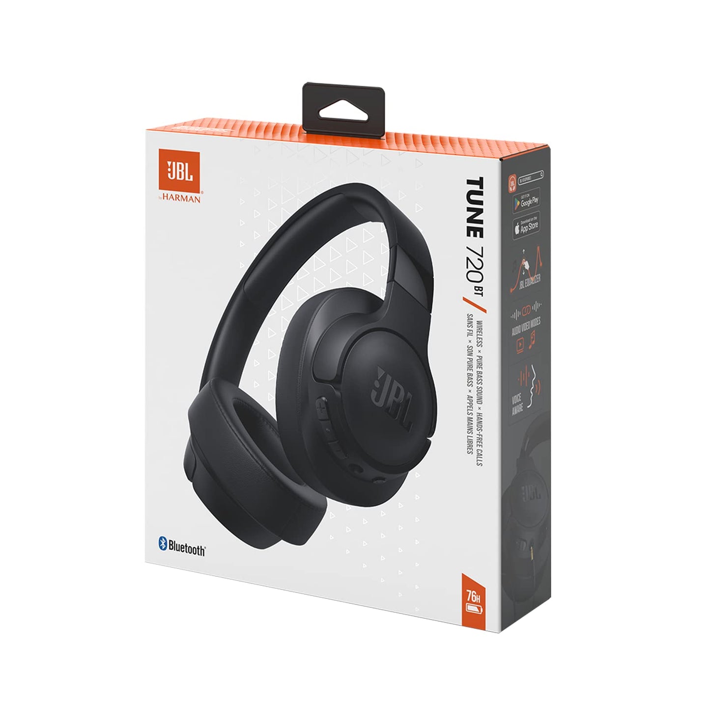 JBL Tune 720BT Kabellose On-Ear-Kopfhörer – JBL Pure Bass Sound, Bluetooth und geringes Gewicht – Bis zu 76 Stunden Musikwiedergabe – Schwarz 