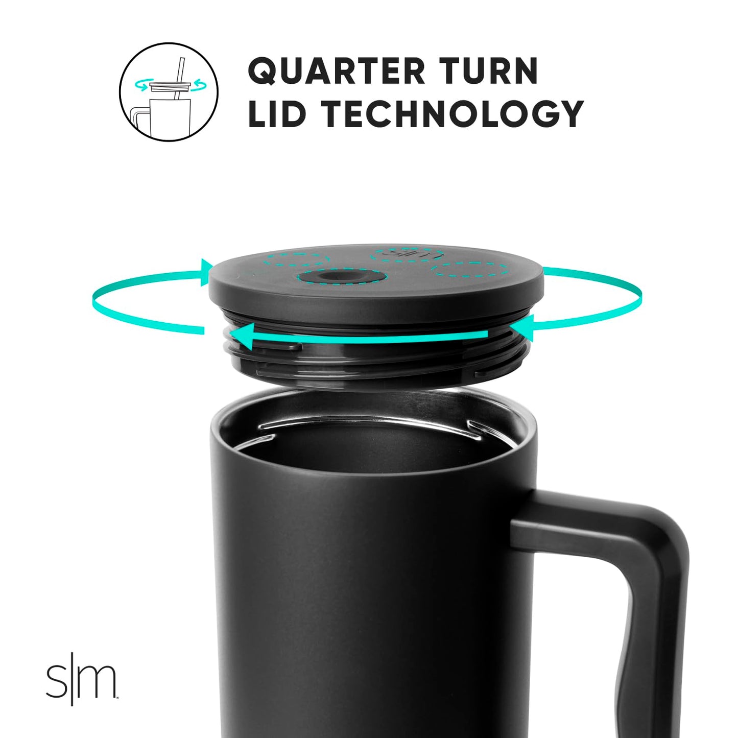 Simple Modern Thermobecher mit Strohhalm und Griff | Isolierter Edelstahl-Trinkbecher Eiskaffee-Reisebecher