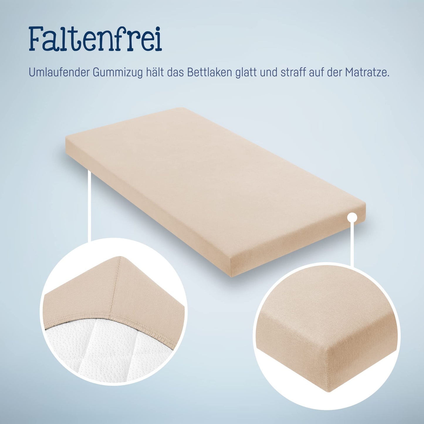 Spannbettlaken für Baby- &amp; Kinderbett, 100 % Jersey-Baumwolle, 2er Pack 