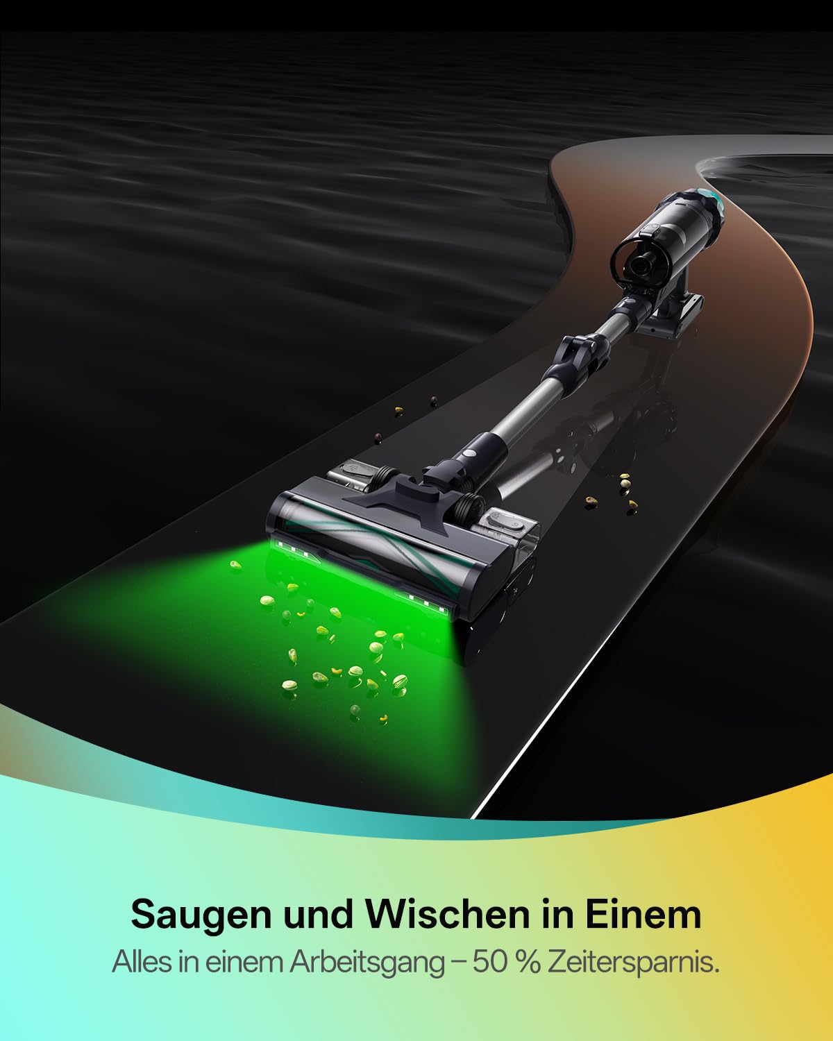 Vexilar V15Max Akku Staubsauger mit Wischfunktion, Freistehende Anti-Haar-Bodendüse für Teppiche Tierhaare