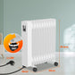 Fiqops Ölradiator 2500 W, energiesparend mit 11 Heizrippen, 3 Heizstufen, Thermostat, WLAN-App und Fernbedienung, Digitalanzeige