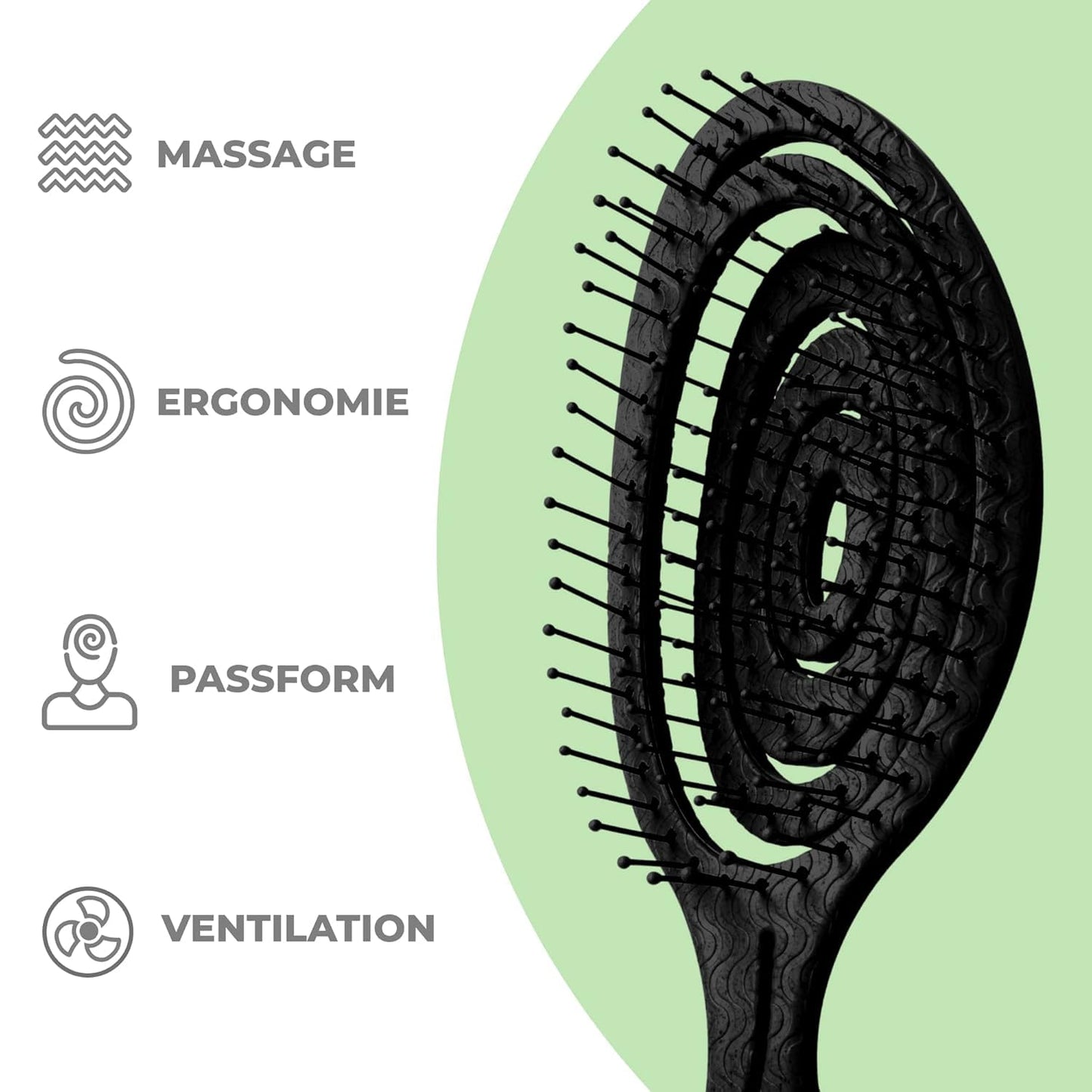 Ninabella Mini Haarbürste ohne Ziepen - Bürste für Reisen - Entwirrbürste für trockenes und nasses Haar - Detangler Bürste