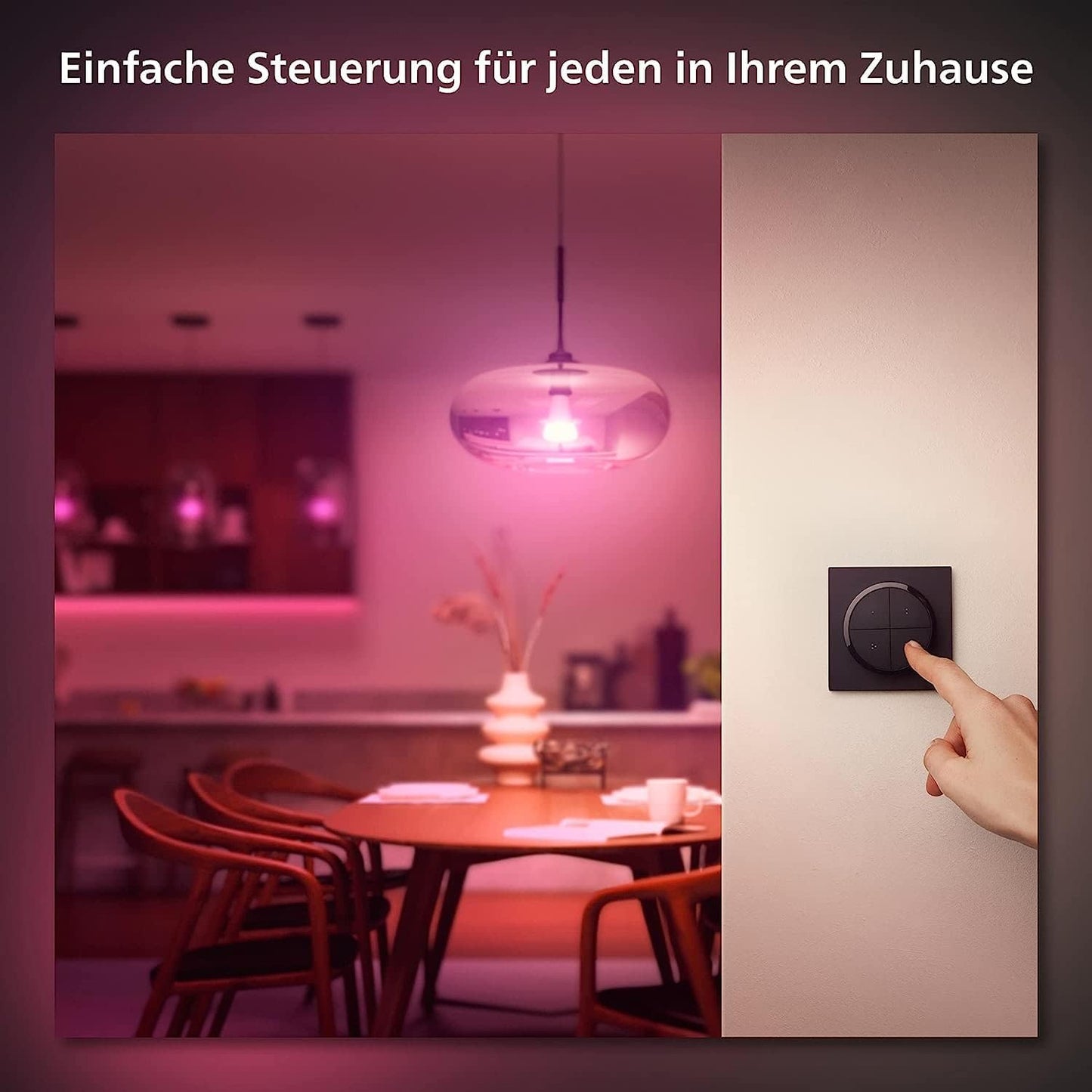 Philips Hue Dimmschalter für Hue Lichtsysteme, Smarter Dimmer zur Steuerung von Leuchten und Lichtszenen 