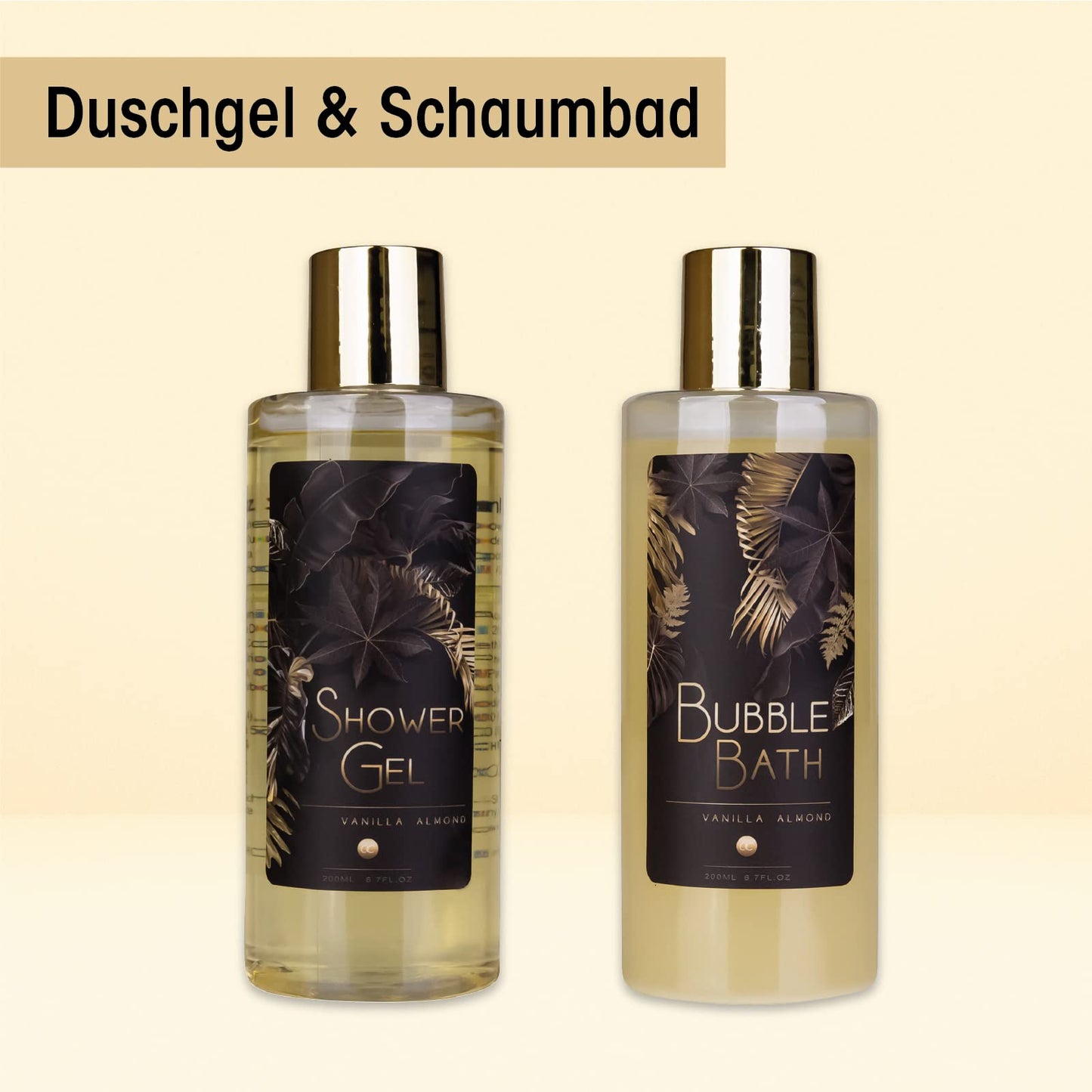 Accentra Luxus-Bade-Set, Geschenkset mit wunderschönen goldenen Glitzerpumps, 9-teiliges Luxus-Schönheitsset 