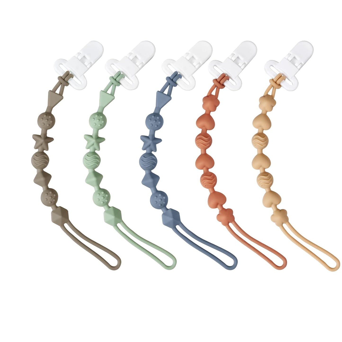 PandaEar 5er-Pack Baby Schnullerkette Silikon 