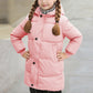Wintermantel Mädchen Lang Daunenmantel, KODMNSW Warm Puffer Mantel Winterjacke mit Kapuze 