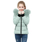 KODMNSW Winterjacke kinder, Mädchen Steppjacke Warme Daunenjacken mit Fellkapuze 